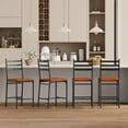 thumbnail image 1 of Bar Stools Set of 2/4, Modern Velvet Bar Chair with Back & Thick Cushion, Upholstered Counter Height Bar Stools with Footrest for Kitchen Island, Counter Bar, 1 of 7