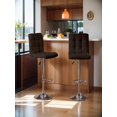 thumbnail image 1 of Bar Stools Set of 2, Adjustable Bar Stools, Armless Adjustable Swivel Barstools, PU Leather Hydraulic Kitchen Counter Height Bar Stools, Thickened Seat Cushion Square Island Barstools with Back, 1 of 7