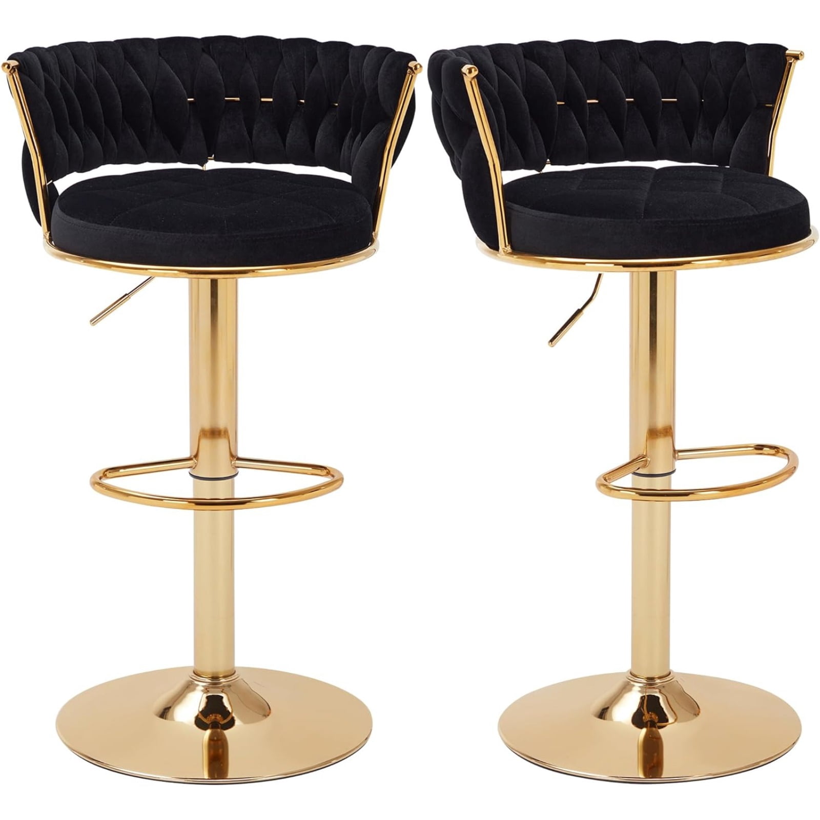 Bar Stools Set of 2, Adjustable Barstools Counter Height Stools with ...