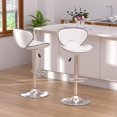 thumbnail image 2 of Set Of 2 Adjustable Swivel Bar Stools – Modern Leather-Look, Counter Height, 24.5”-32.5” 2 of 4