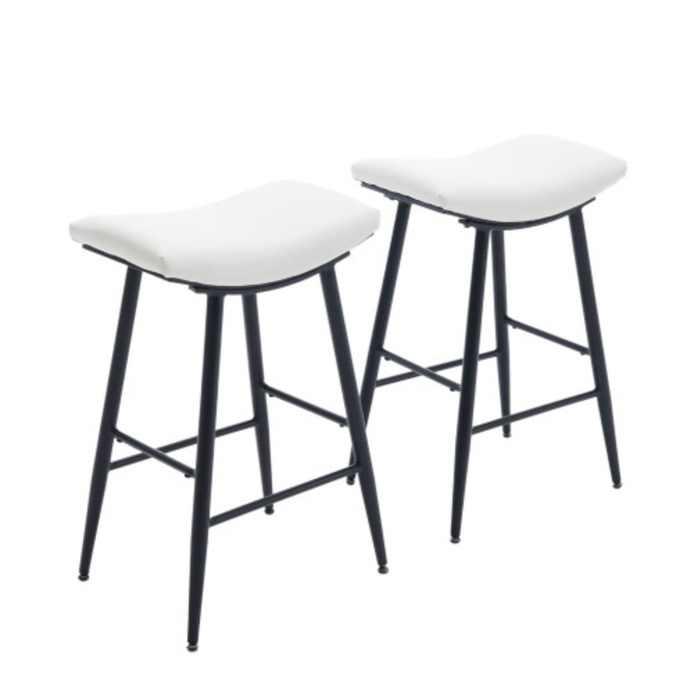 Bar Stools Set of 2 Armless Counter Low Bar Stools Without Back Modern