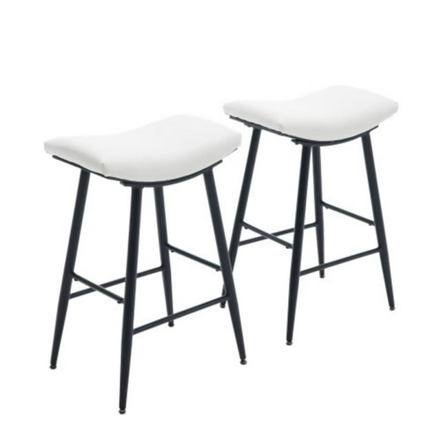 Bar Stools Set of 2 Armless Counter Low Bar Stools Without Back Modern