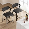 thumbnail image 1 of GOGRANT Counter Height Bar Stools with Footrest and Wood Back - Set of 2, Red, 1 of 7