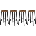 thumbnail image 1 of Bar Stools, Set of 2 Bar Chairs, Kitchen Round Height Stools with Footrest, Breakfast Bar Stools, Sturdy Steel Frame, for Dining Room, Kitchen, Party, Easy Assembly, Rustic Brown, 1 of 9