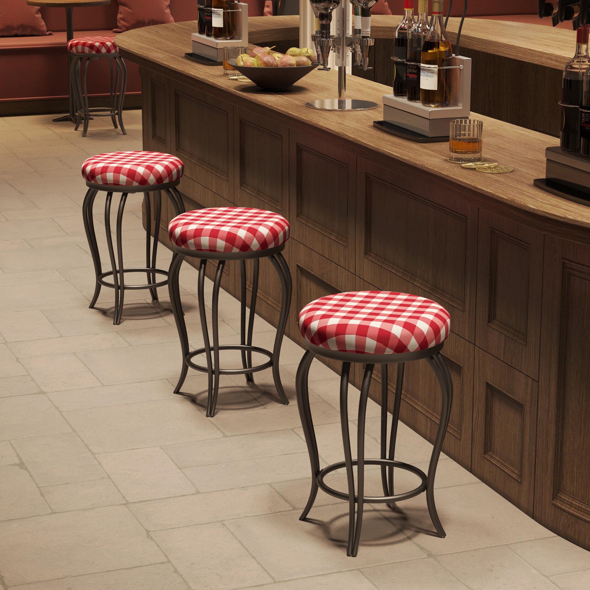 Bar Stools, Set of 2 Bar Chairs, 25.5In Counter Bar Stools with