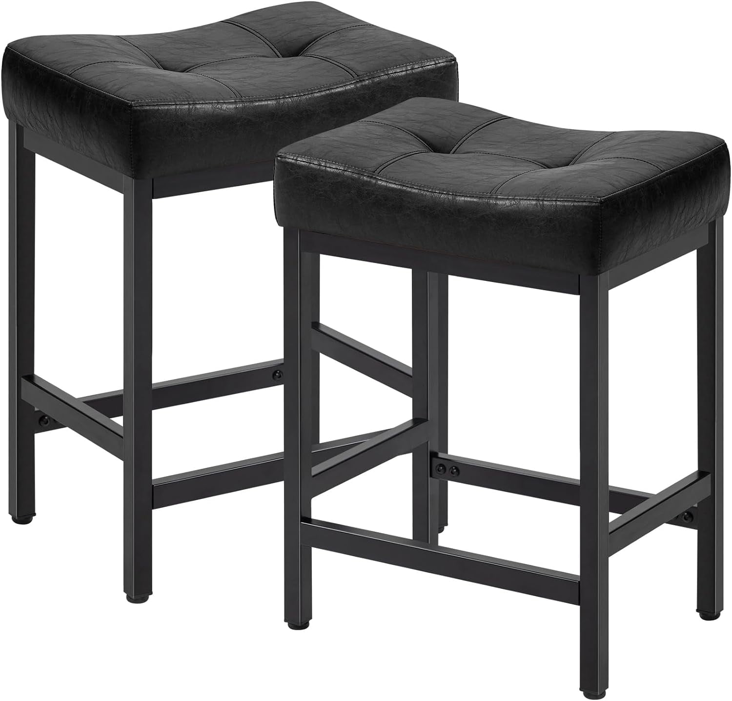 Bar Stools Set of 2, Counter Height 24" Barstools, Modern Upholstered