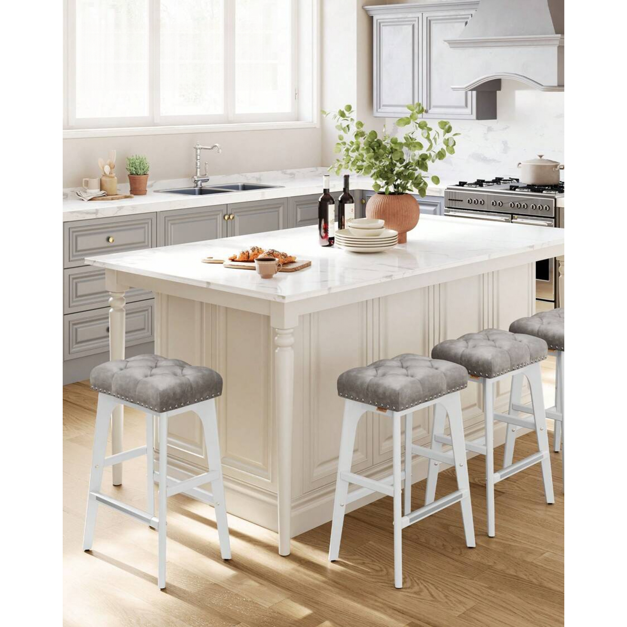 Bar Stools Set Of 2, Counter Height Bar Stools, 26-Inch Kitchen Counter ...
