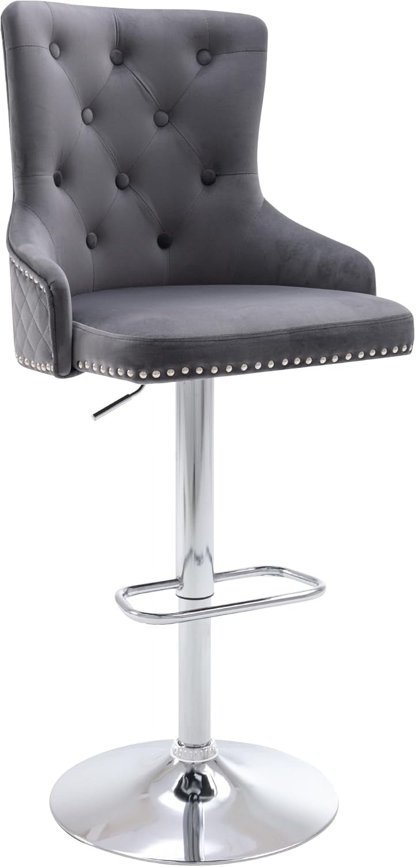 Bar Stools Set of 2 Counter Height Stools with Footrest Velvet ...