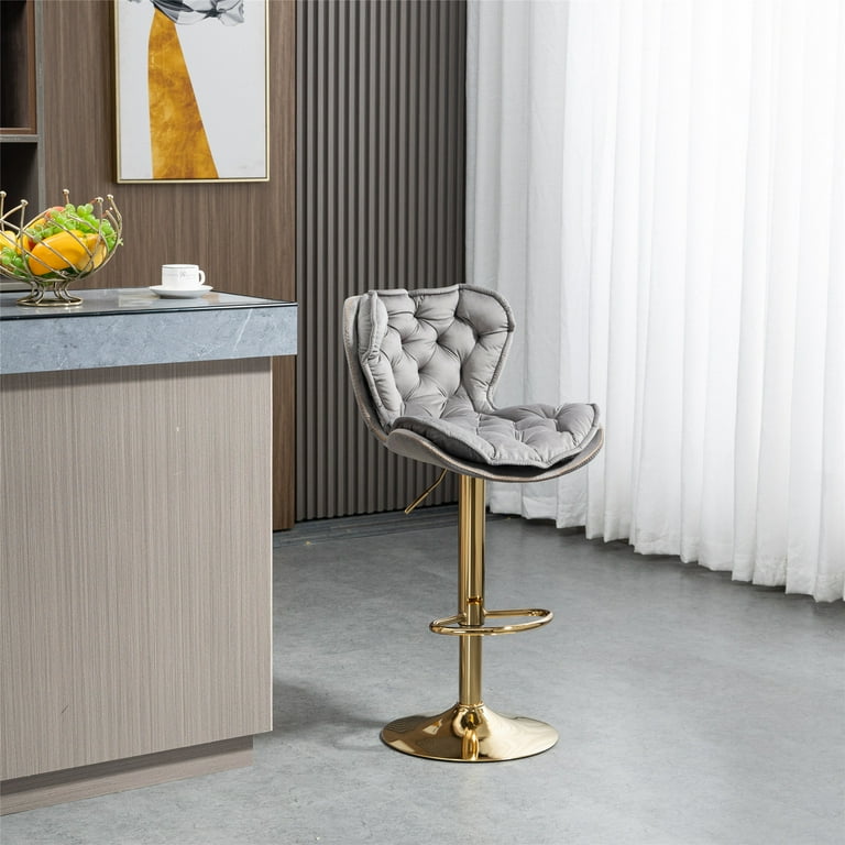 Bar Stools Set of 2, Counter Height Swivel Barstools with Backs