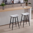 thumbnail image 1 of Bar Stools Set of 2, Kitchen Counter Height Saddle Bar Stools with Seat Padding, Upholstered Breakfast Stools, Modern Bar Chairs with Footrest for Living Room Kitchen Bar, Dining Room, 1 of 7