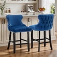 thumbnail image 1 of Bar Stools Set of 2, LegaHome 26" Counter Height Bar Stools with Back Sets of 2, Velvet Upholstered Bar Stool with Button Tufted & Nailhead Trim, Counter Stool for 35-39" Kitchen Island, Blue, 1 of 10