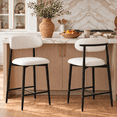 thumbnail image 1 of Bar Stools with Back Sets of 2, LEGAHOME 26"Counter Height Bar Stool, Modern Farmhouse Upholstered Bar Stool Chairs Set of 2 with Curved Back & Black Metal Legs for 34"-39" Kitchen Island, 1 of 7