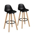 Bar Stools Set of 2, Modern Armless Kitchen Stool with Soft Leather