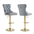 thumbnail image 1 of VIOLHEDO 2 Set Velvet Swivel Bar Stool with Adjustable Height and Comfortable Cushioned Seat, 1 of 6