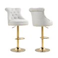thumbnail image 1 of VIOLHEDO 2 Set Velvet Swivel Bar Stool with Adjustable Height and Comfortable Cushioned Seat, 1 of 6