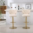 thumbnail image 1 of Bar Stools Set of 2,Modern Counter Height Bar Stools With Back,Upholstered Swivel Barstools,Height Adjustable,Accent Chairs with Gold Metal Base For Kitchen Island Restaurant, 1 of 9