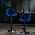 thumbnail image 1 of Bar Stools Set of 2 Swivel Adjustable Barstools with Back and Footrest Modern Counter Height Bar Chairs Lift Stools for Kitchen Bistro Pub Dining Room, Blue, 1 of 7