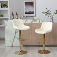 thumbnail image 1 of Bar Stools Set of 2 Swivel Adjustable Barstools with Back and Footrest Modern Counter Height Bar Chairs Lift Stools for Kitchen Bistro Pub Dining Room, Beige, 1 of 7