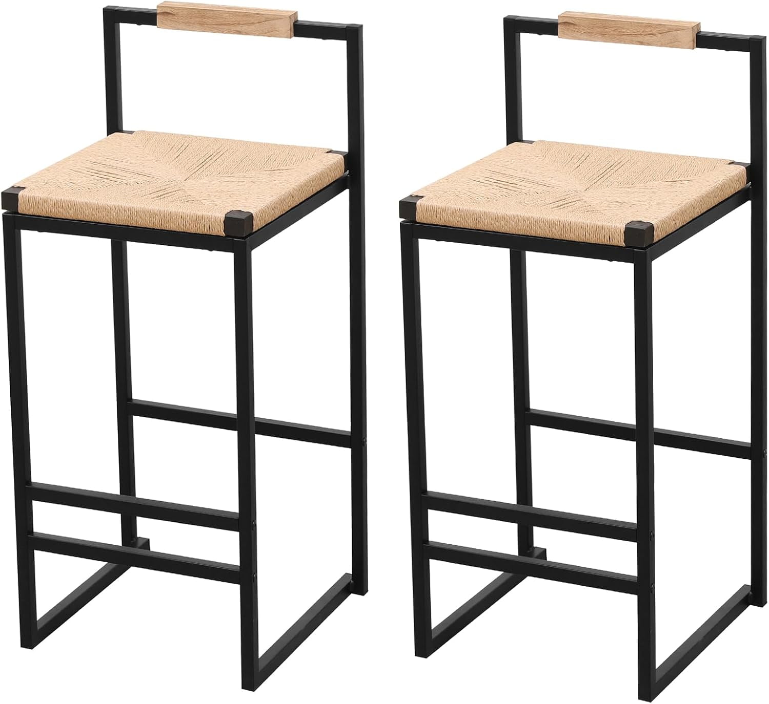 Bar Stools Set of 2 Weave Bar Chairs Rattan Bar Stools Wicker Kitchen ...