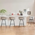 thumbnail image 1 of Bar Stools Set of 4, 24 inch Counter Height Bar Stools, Barstools Counter Stool for Kitchen Counter with Woven Back and Velvet Fabric, Metal Frame Island Chairs, 1 of 5