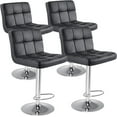 thumbnail image 1 of 4-Piece Bar Stool Set, 24-Inch Bar Height Bar Stools, Modern Upholstered Stools, Black, 1 of 6
