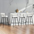 thumbnail image 1 of Bar Stools Set of 4, 30" Counter Height Stools, 180° Swivel Woven Back Barstools with Metal Footrest, Modern Bar Stools for Kitchen Island, Cafe, Pub, Beige, 1 of 7