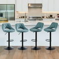 thumbnail image 1 of Bar Stools Set of 4, Counter Height Swivel Barstools,Modern PU Leather Upholstered Bar Chairs with Back and Footrest, Adjustable Bar Stool for Kitchen Island, Bar,Turquoise, 1 of 8