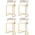 thumbnail image 1 of Bar Stools Set of 4 for Kitchen Counter, 26" Bar Chairs with Back, Modern Height Island Barstools, Upholstered Breakfast Stools for Dining Room, Cafe, Kitchen Island, Comfy, Ivory, 1 of 14