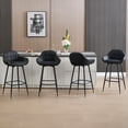 thumbnail image 1 of Bar Stools Set of 4, Modern Counter Height Barstools with Metal Legs, 29" Upholstered PU Leather Kitchen Counter Stools, Height Bar Chairs for Kitchen Island, Black, 1 of 7