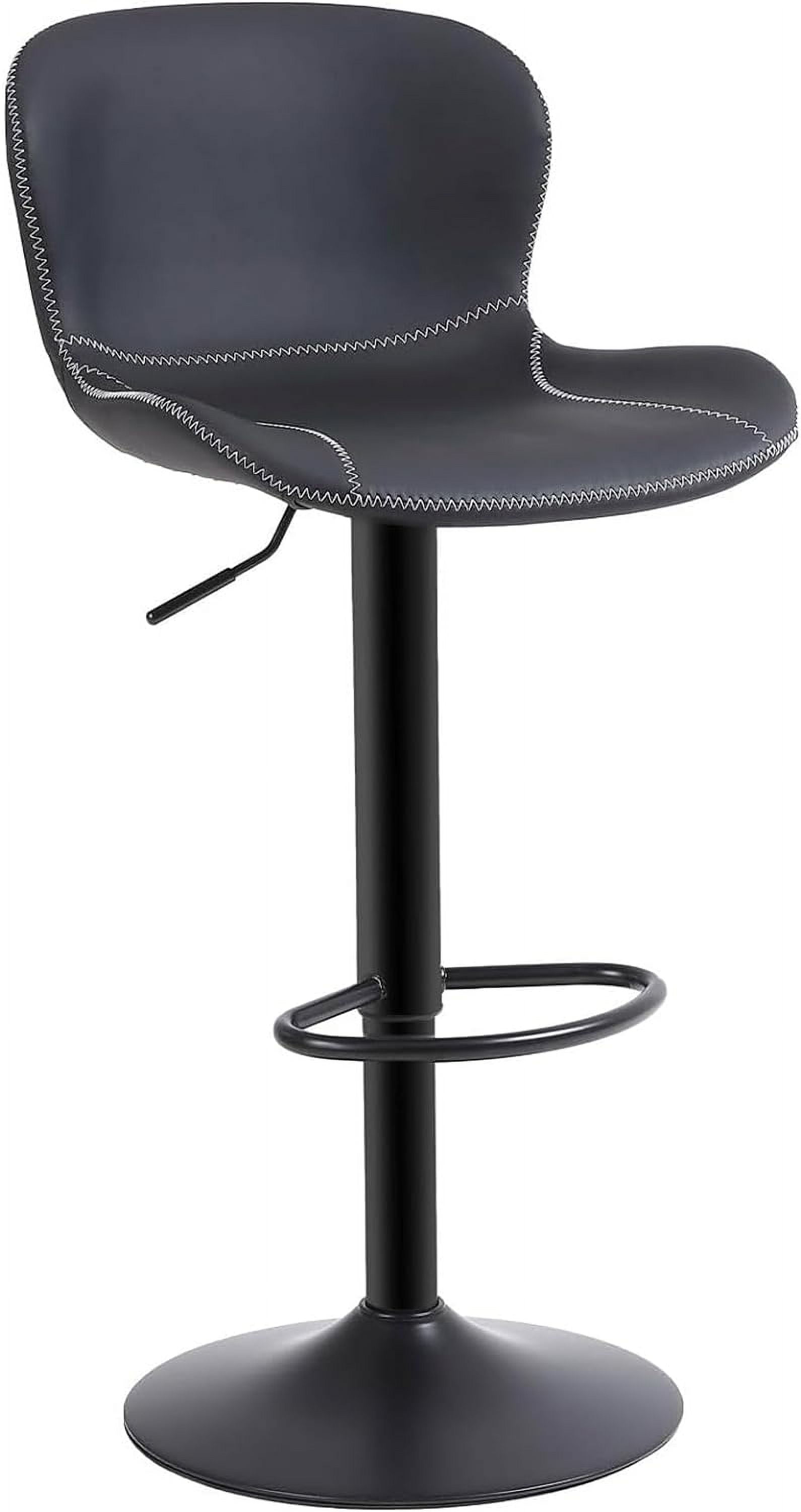 Bar Stools Set of 1, PU Leather Counter Height Barstools with Back ...