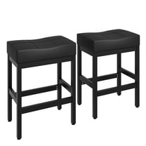 Bar Stools, Set of 2 Bar Chairs, Saddle Barstools with Curved Surface for Kitchen, Dining Room, Cafe, Black