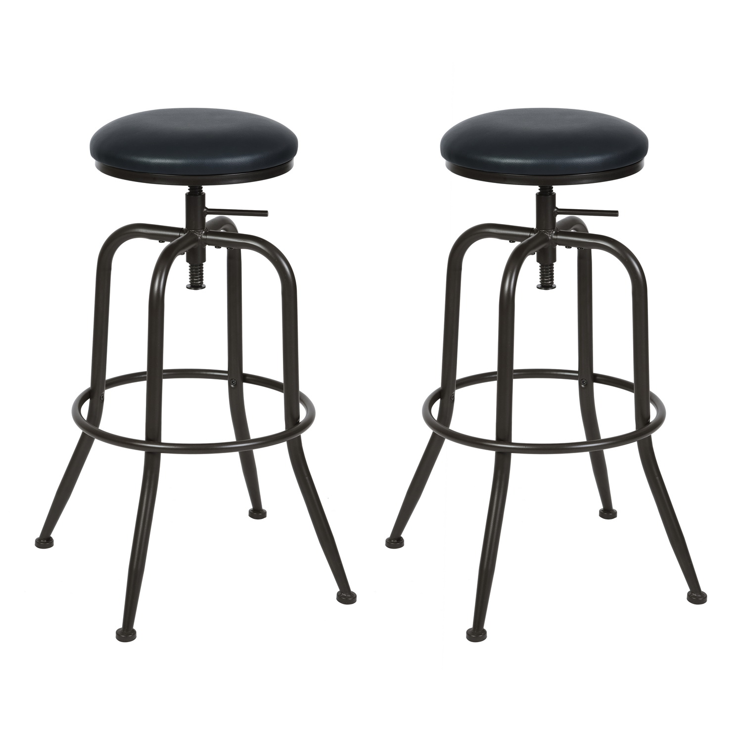 24" Bar Stools, Set of 2 Counter Height Stool with Cushioned Top and