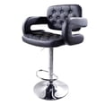 thumbnail image 1 of Bar Stools Set of 2, PU Leather Adjustable Swivel Barstools, Counter Height Bar Stools with Backs, Black, 1 of 9