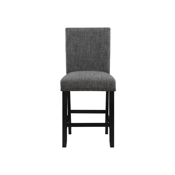 Bar Stools | Set of 2 for Dining Use | Dark Grey Fabric with Foam Fill | Mild Cleaning Process