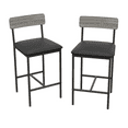 thumbnail image 1 of Bar Stools Set of 2, with Back Metal Legs, Modern Upholstered Barstools for Kitchen Island, Cafe, 1 of 4