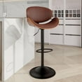 thumbnail image 1 of Bar Stools,Swivel Counter Height Bar Stools for Kitchen Island,Adjustable Bentwood Barstools, PU Leather Upholstered Bar Chair with Back and Footrest for Bar,Dining Room(Brown 1PCS), 1 of 18