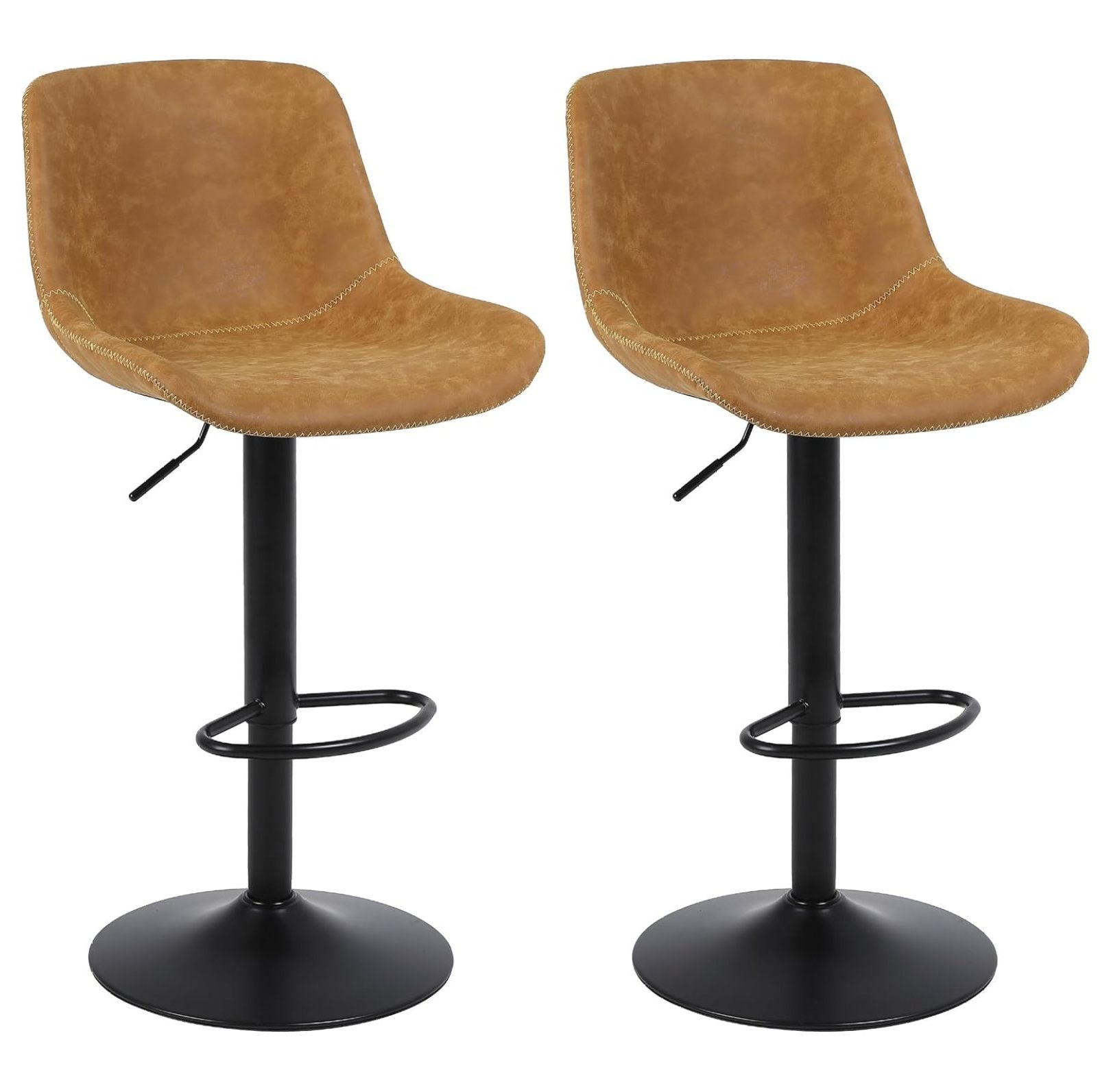 Bar Stools, Swivel Counter Height Barstools with Back, Adjustable