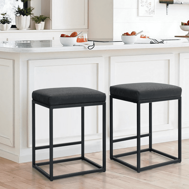 Bar Stools Thick Cushion Bar Chairs Metal Steel Frame Base with Footrest Counter Height 24 Bar stools Walmart