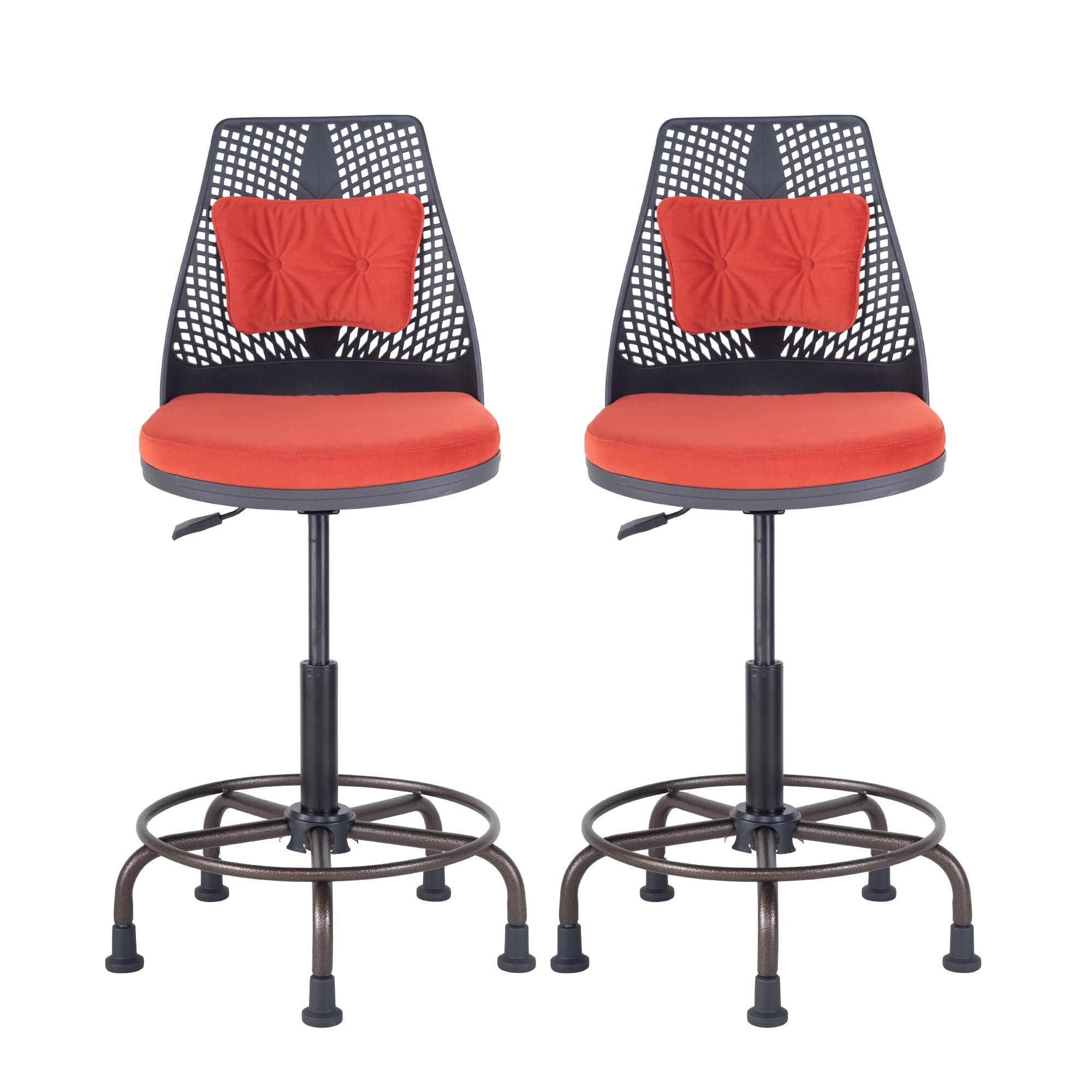Bar Stools set of 2, Modern Style Adjustable Swivel chairs with Back ...