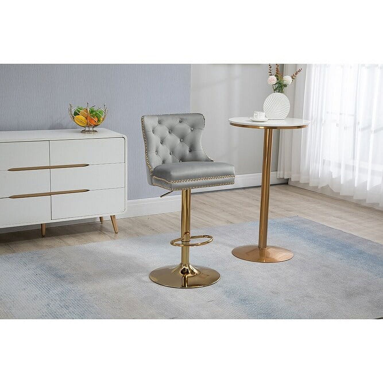 Bar Stools with Back and Footrest Counter Height Bar Chairs Grey