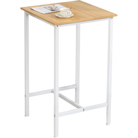 AmeriHome Adjustable Bar Height Table with Black Finish Wood Top ...