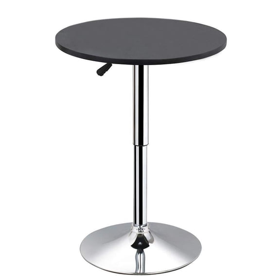 Bar Table, 360-Degree Swivel Round Pub Table, Height Adjustable Gas Lift Bistro Table for Home Bar, Pub, Party, Easy to Clean & Store, Black