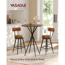 Bar Table, 41.3 Inch Round Cocktail High Top Table with X-Shaped Metal Frame, Modern Pub Table for Kitchen Home Bar, Walnut & Black