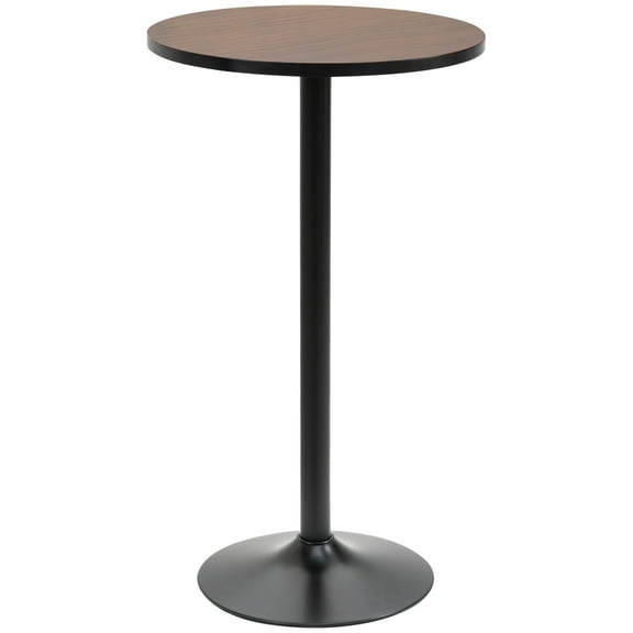 Bar Table, 41" H Round Rustic Industrial Pub Table with Weathered Elm Wood Top and Matte Black Steel Base, 23.5" Diameter Water-Resistant Bistro Table for Kitchen, Patio or Cafe