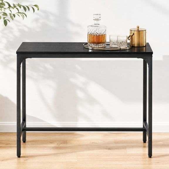 Bar Table, 42.5 Inch Metal Narrow Kitchen Table with Industrial Style for Small Space Dining