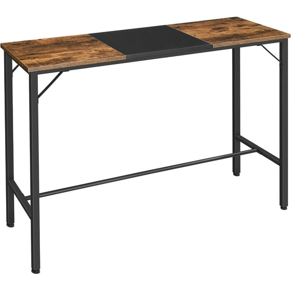 Bar Table, 47.1" Rectangular Pub Table, Tall Counter Height, Long Bar Height Table for Small Space, Sturdy and Durable, Easy to Assmble, Rustic Brown BF12BT01