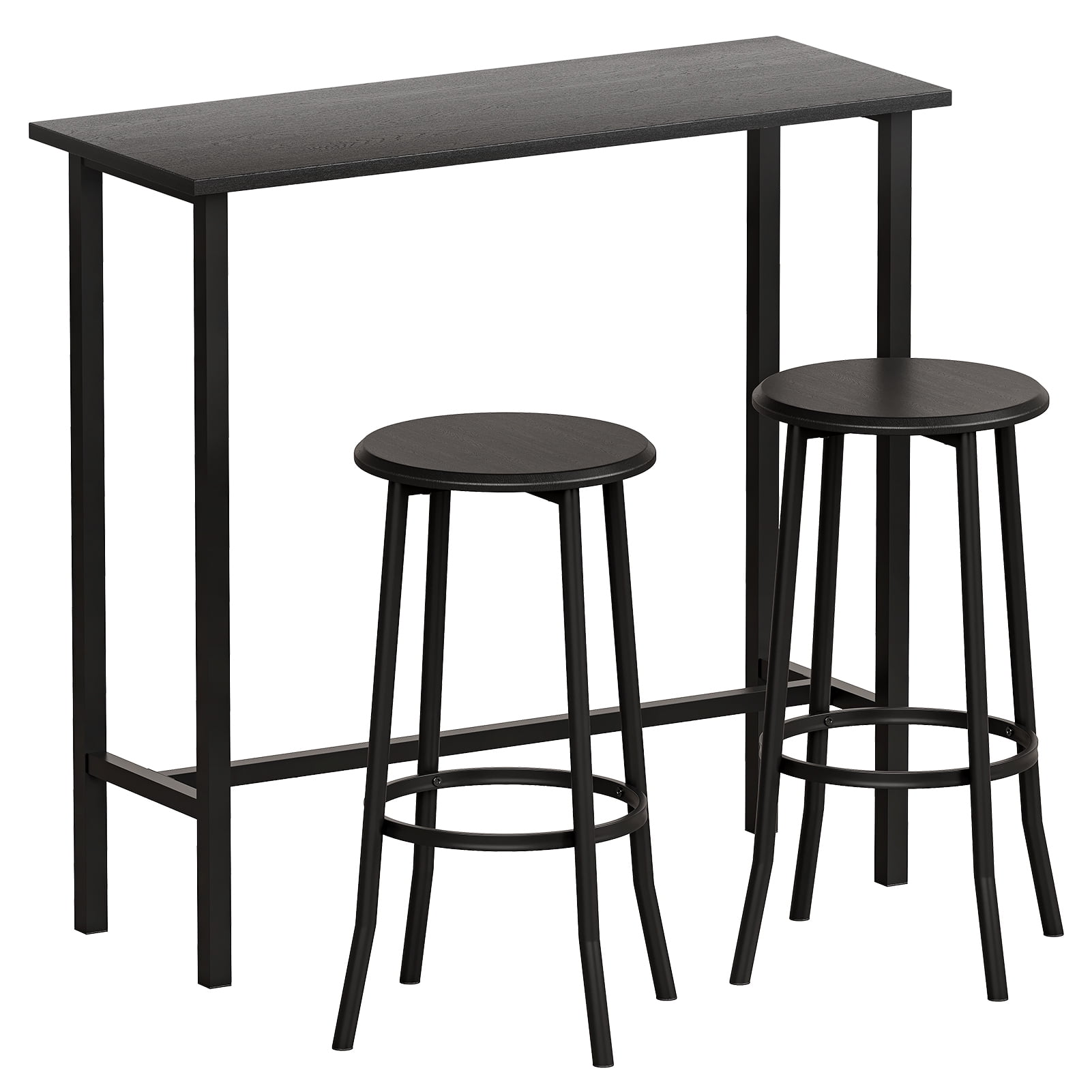Bar Table and Chairs Set, Bar Table with 2 Bar Stools, Sturdy Metal