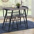 thumbnail image 1 of Bar Table and Chairs Set, 3 Piece Kitchen Table Set with Metal Frame and Wine Rack, Modern Dining Room Table Set, Small Dining Table Sets for Kitchen Dining Room Pub Bistro, JA1540, 1 of 9