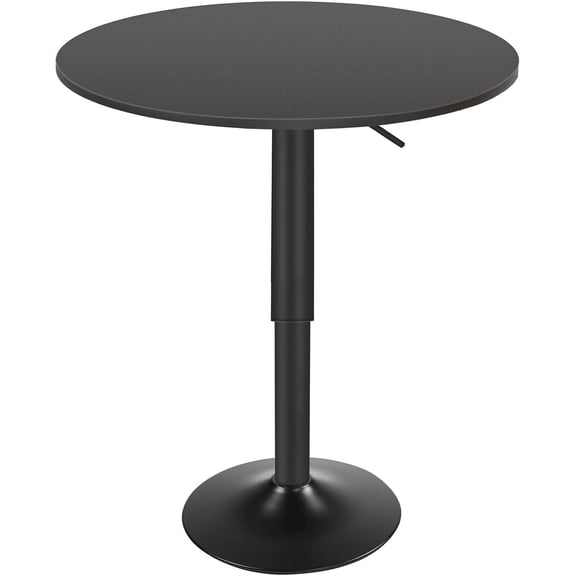 Bar Table, Height-Adjustable Round Pub Table 27-35.4 Inches, Cocktail Table with Sturdy Base, Modern Style, Easy to Assemble, Suitable for Small Space, Black BK58BT01G1