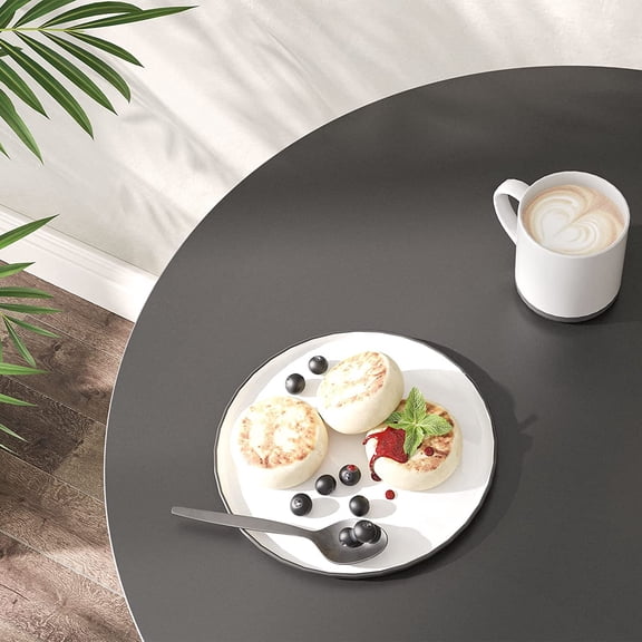 Bar Table, Height-Adjustable Round Pub Table 27-35.4 Inches, Cocktail Table with Sturdy Base, Modern Style, Easy to Assemble, Suitable for Small Space, Black